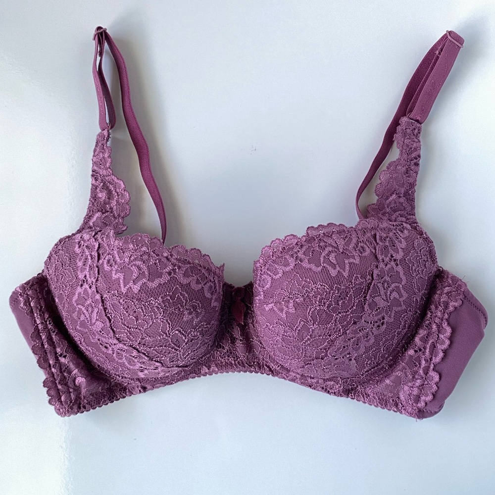 Women’s Purple Floral Lace Trims Bra - 36B - New without Tags - Picture 5 of 10